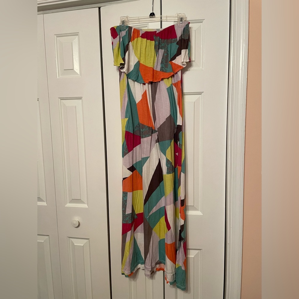 Geometric strapless maxi Seneca rising Pacsun